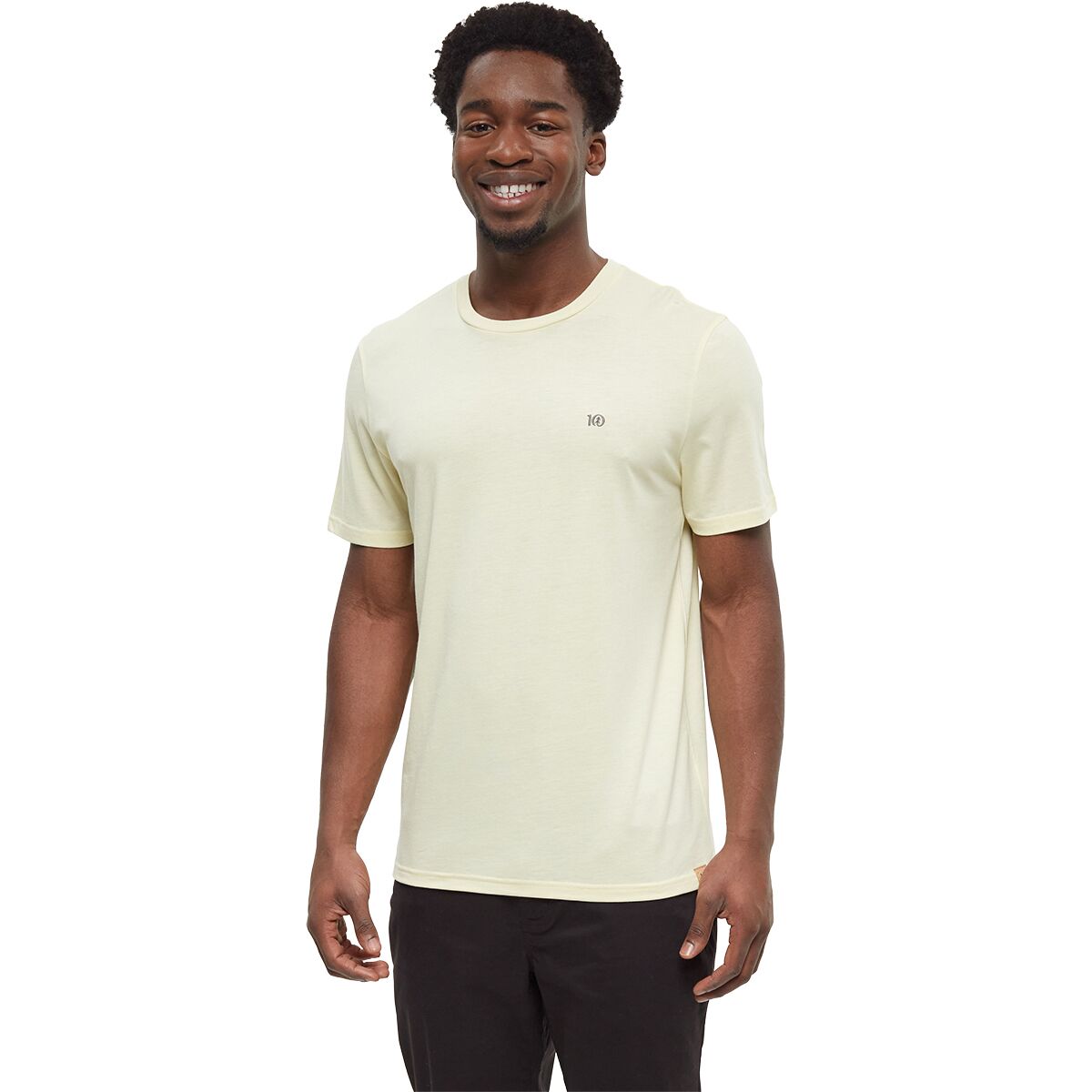Image of Tentree Embroidered Ten Classic T-Shirt - Men's Sunray Heather/Anchor Grey, S