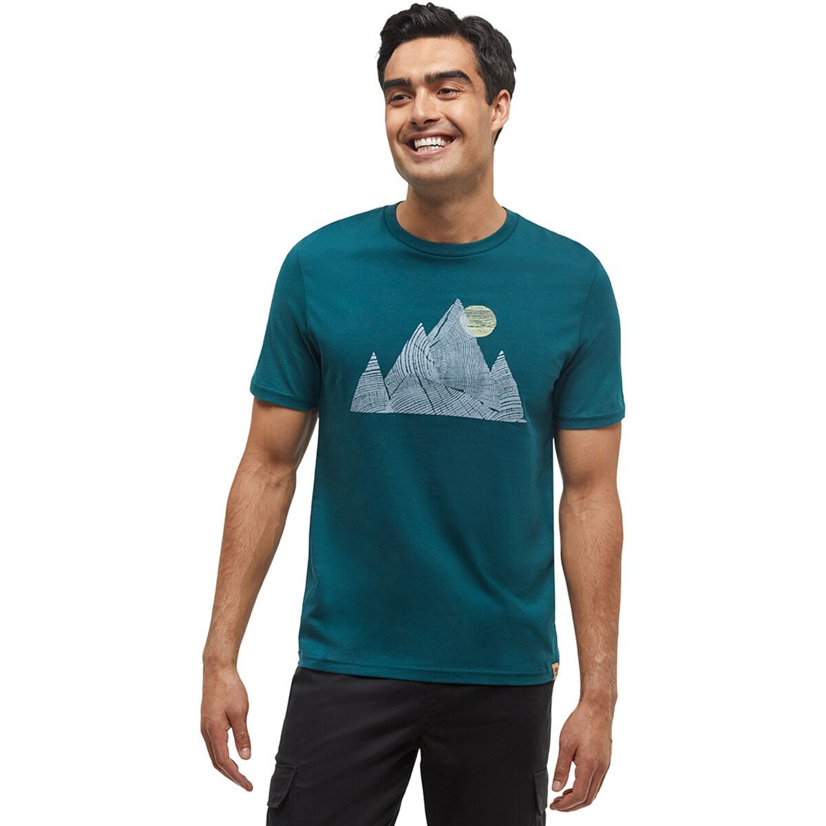 Image of Tentree Mountain Peak Classic T-Shirt - Men's Jasper/Blue Haze, M