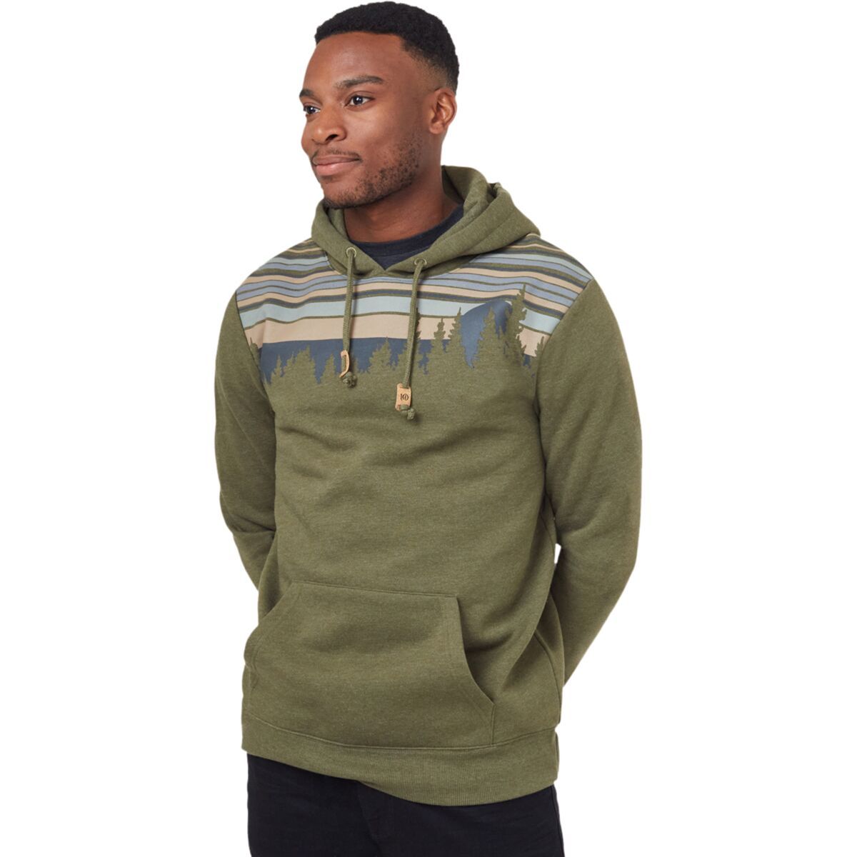 Tentree Retro Juniper Classic Hoodie - Men's Olive Night Green Heather, XXL