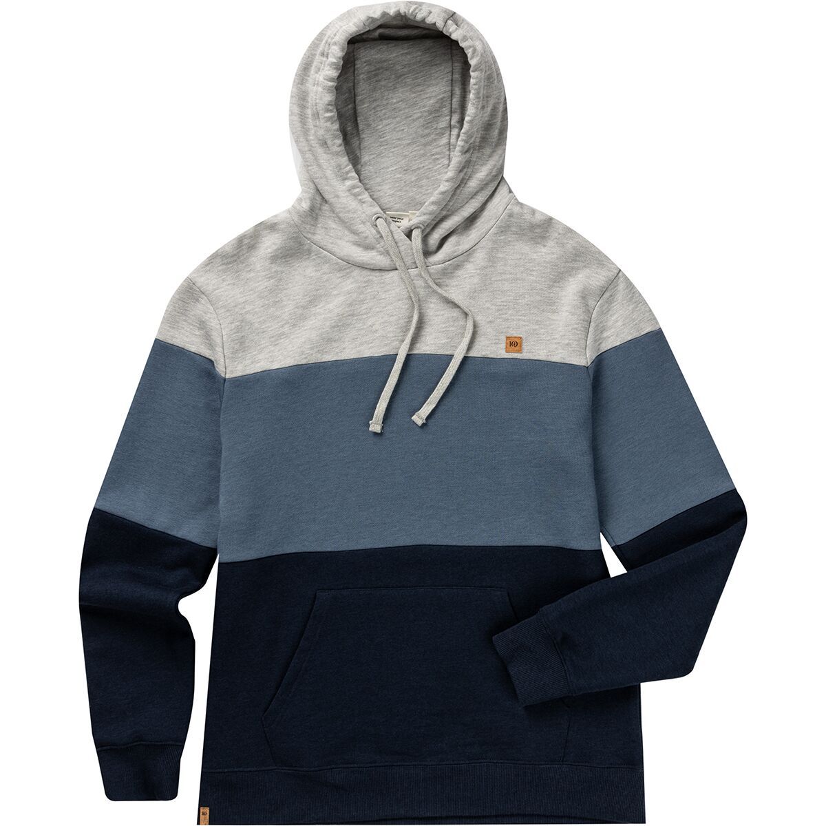 Tentree TreeFleece Blocked Reynard Hoodie - Men's Hi Rise Grey Heather/Vintage Blue, S