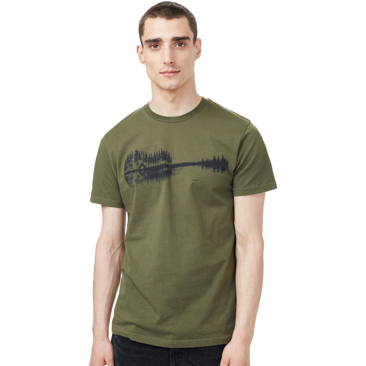 Tentree Summer Guitar T-Shirt - Men's Olive Night Green Heather, S
