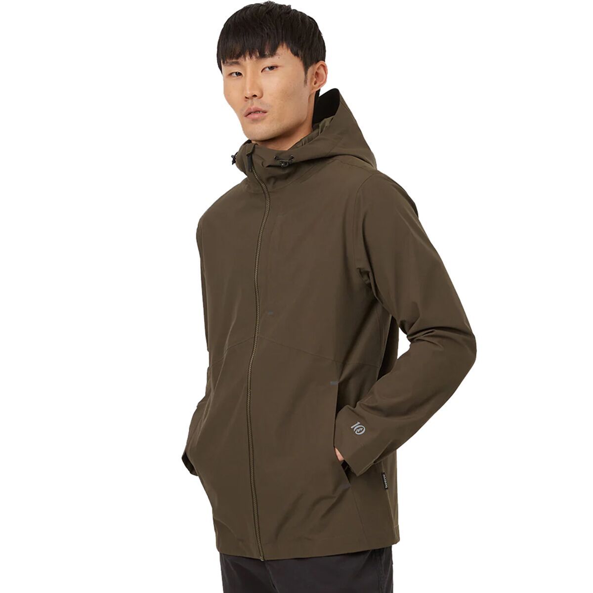 Tentree Nimbus Rain Jacket - Men's Black Olive Green, L