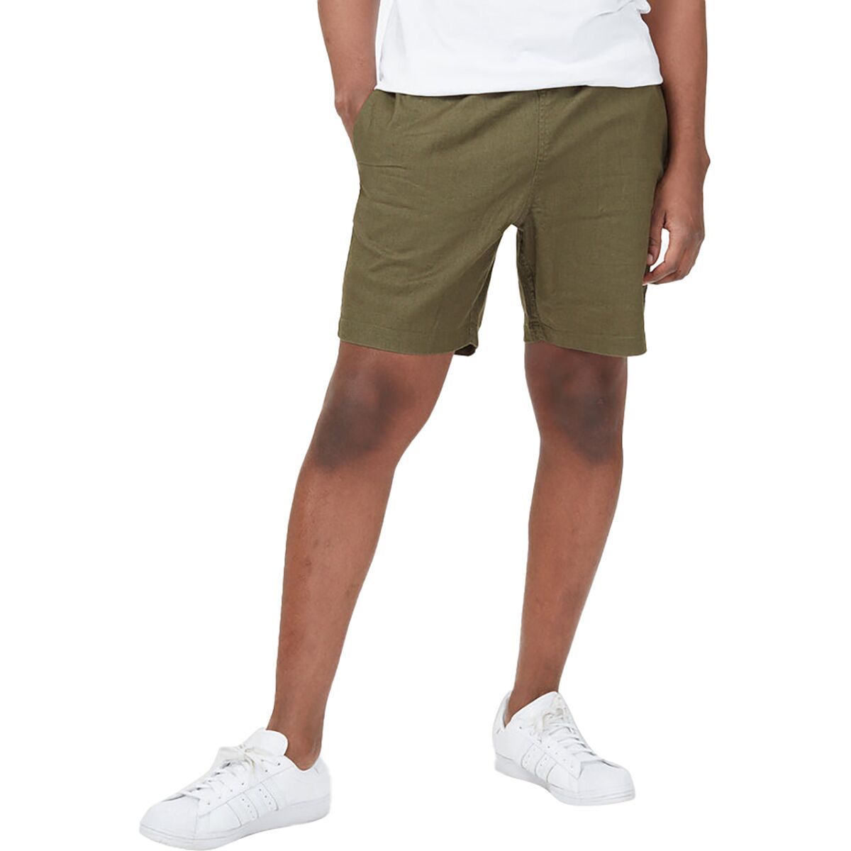 Image of Tentree Hemp Stretch Chino Short - Men's Olive Night Green, S
