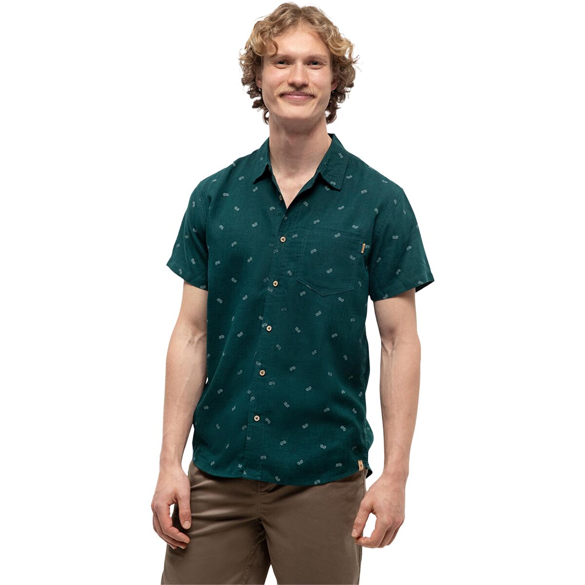 Image of Tentree Small Tree Mancos Short-Sleeve Shirt - Men's Jasper/Camper/Pale Oak, L