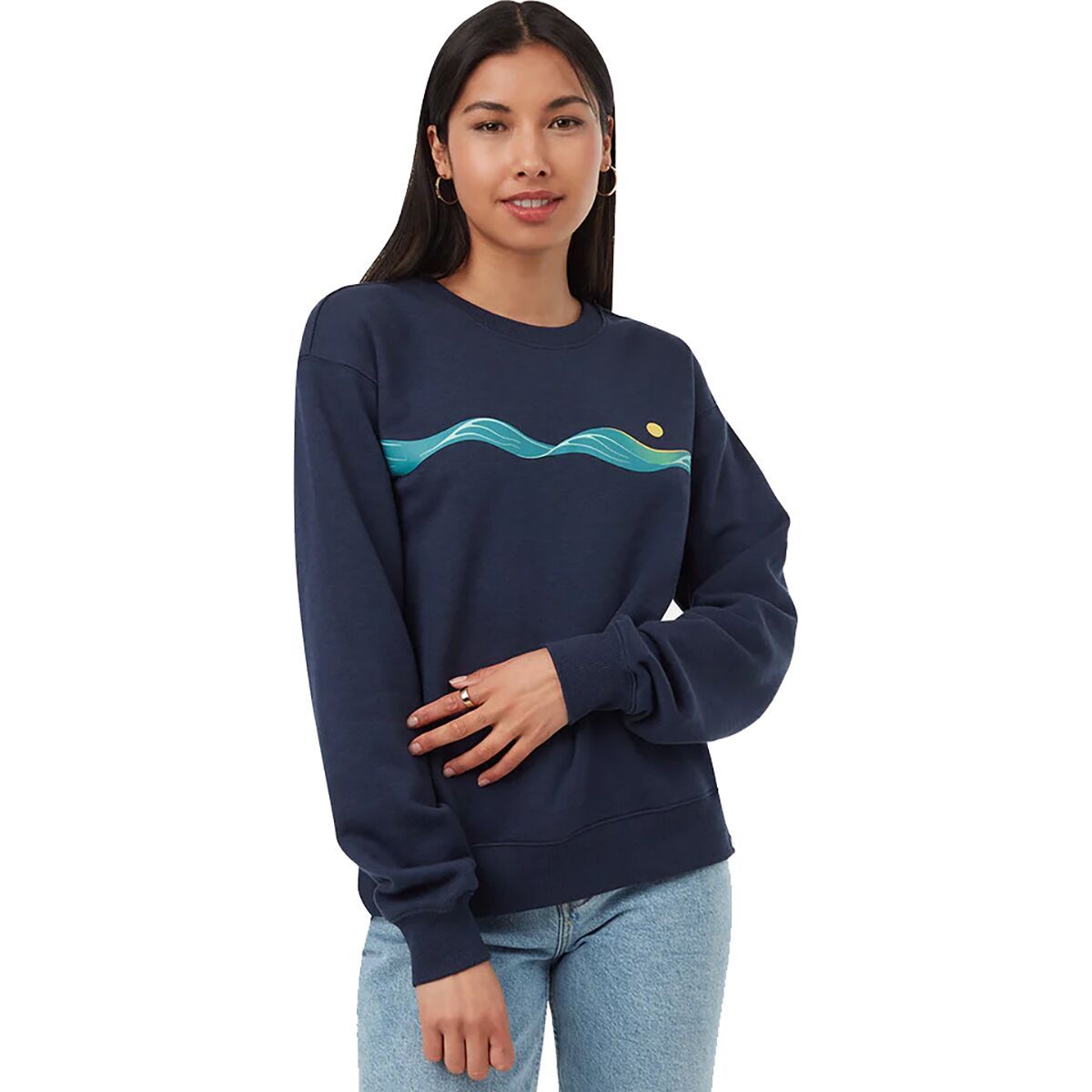 Tentree Artist Series Crew - Women's Dress Blue/Shaded Spruce, M