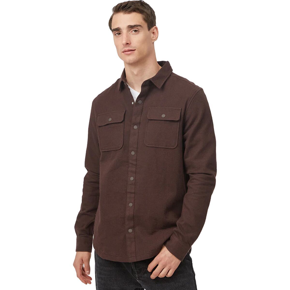 Tentree Kapok Colville Shirt - Men's Dark Oak, XXL