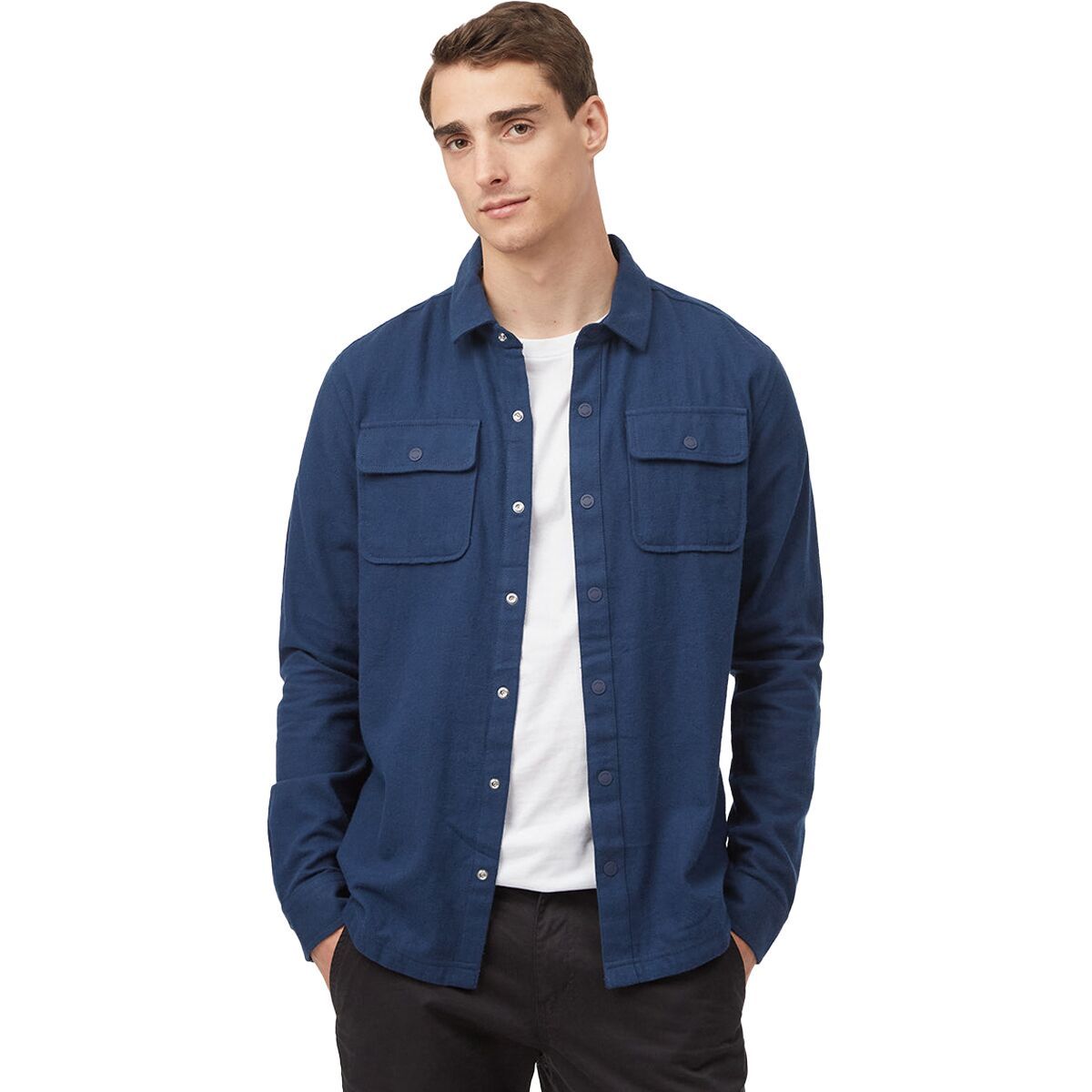 Tentree Kapok Colville Shirt - Men's Dress Blue, L
