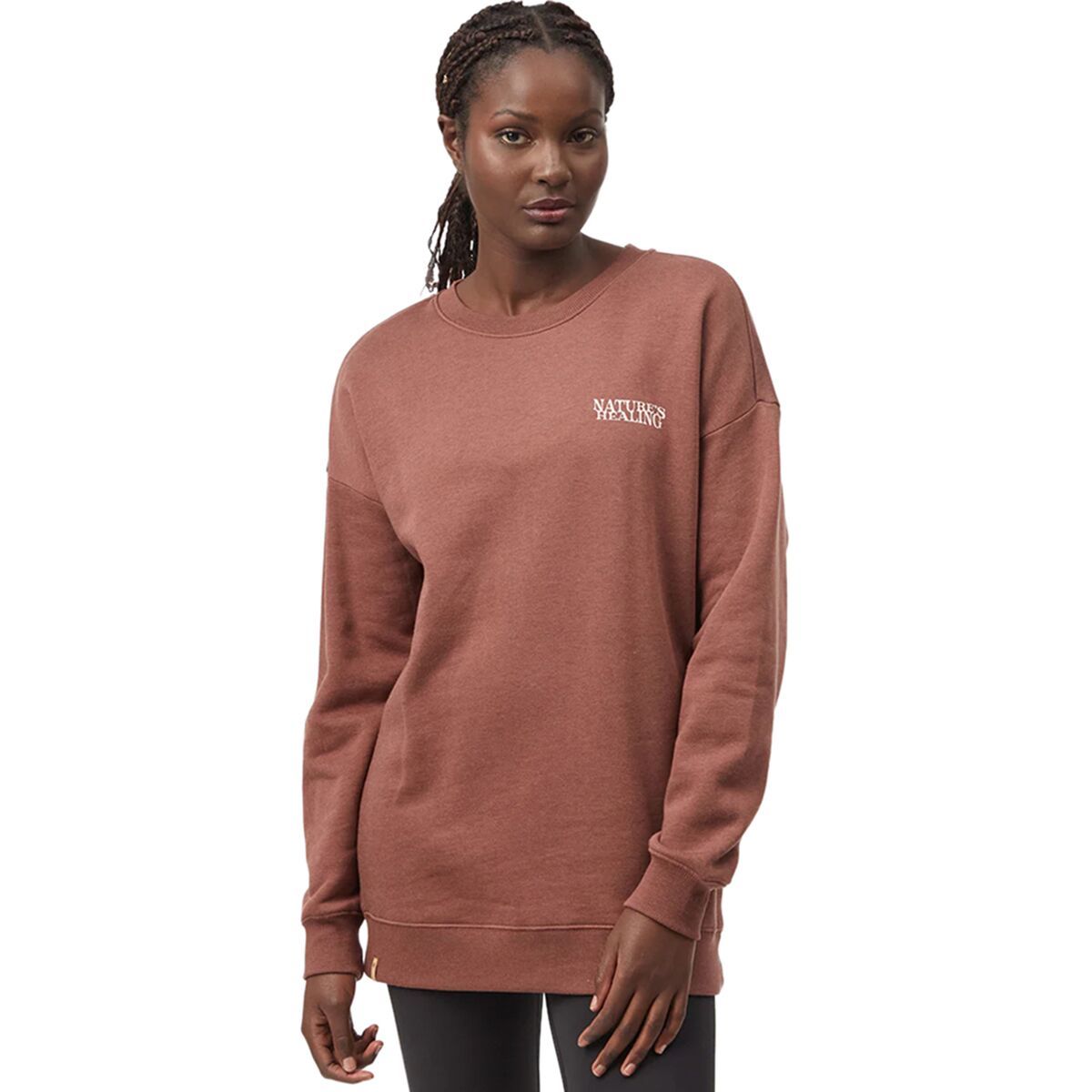 Tentree Nature's Healing Oversized Crew Sweater - Women's Mesa Red, XS