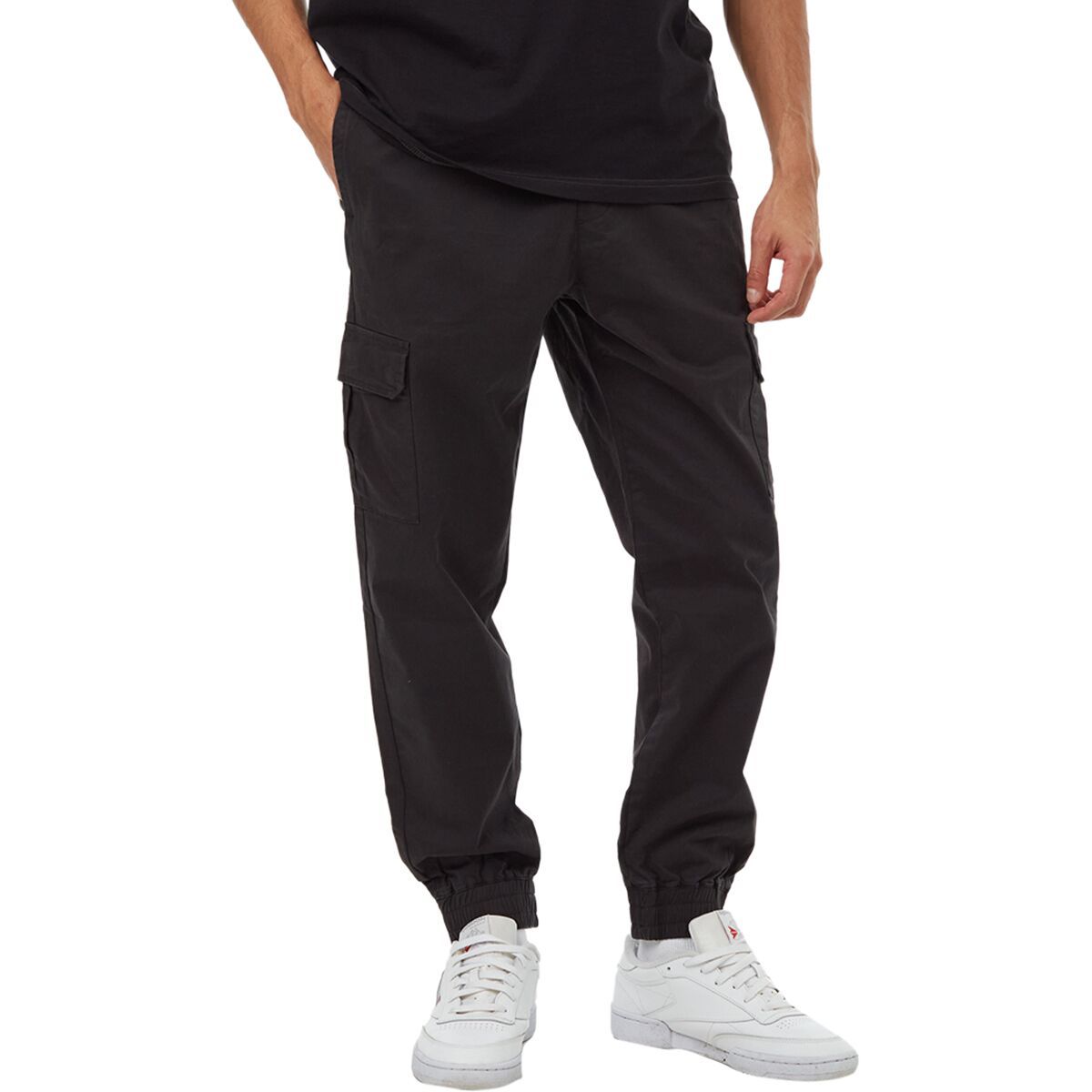 Image of Tentree Stretch Twill Cargo Pull On Jogger - Men's Meteorite Black, M