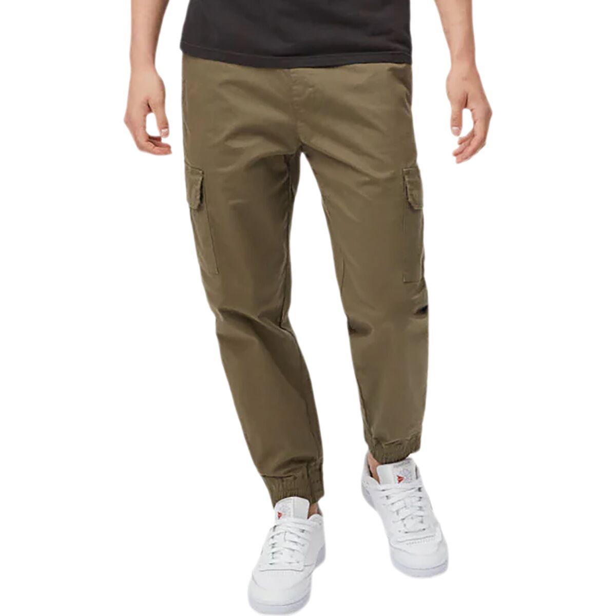 Image of Tentree Stretch Twill Cargo Pull On Jogger - Men's Olive Night Green, M