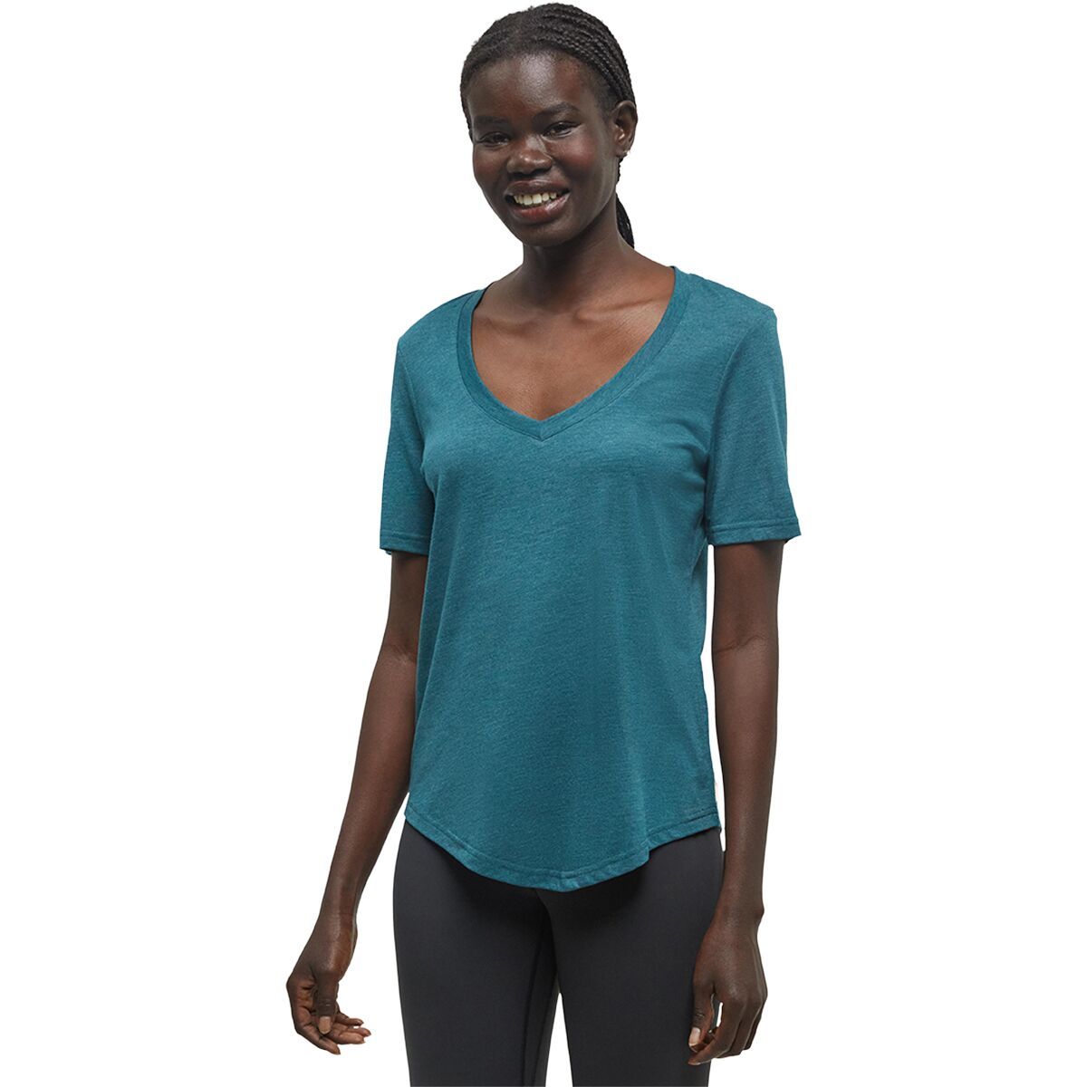 Image of Tentree TreeBlend V-Neck T-Shirt - Women's Jasper Heather, M