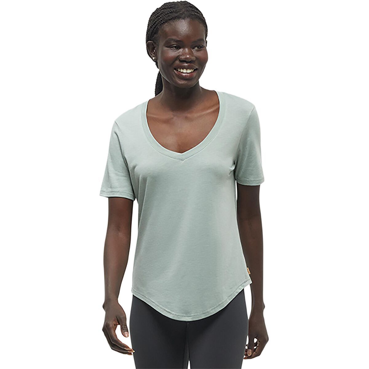 Image of Tentree TreeBlend V-Neck T-Shirt - Women's Oasis Heather, XS