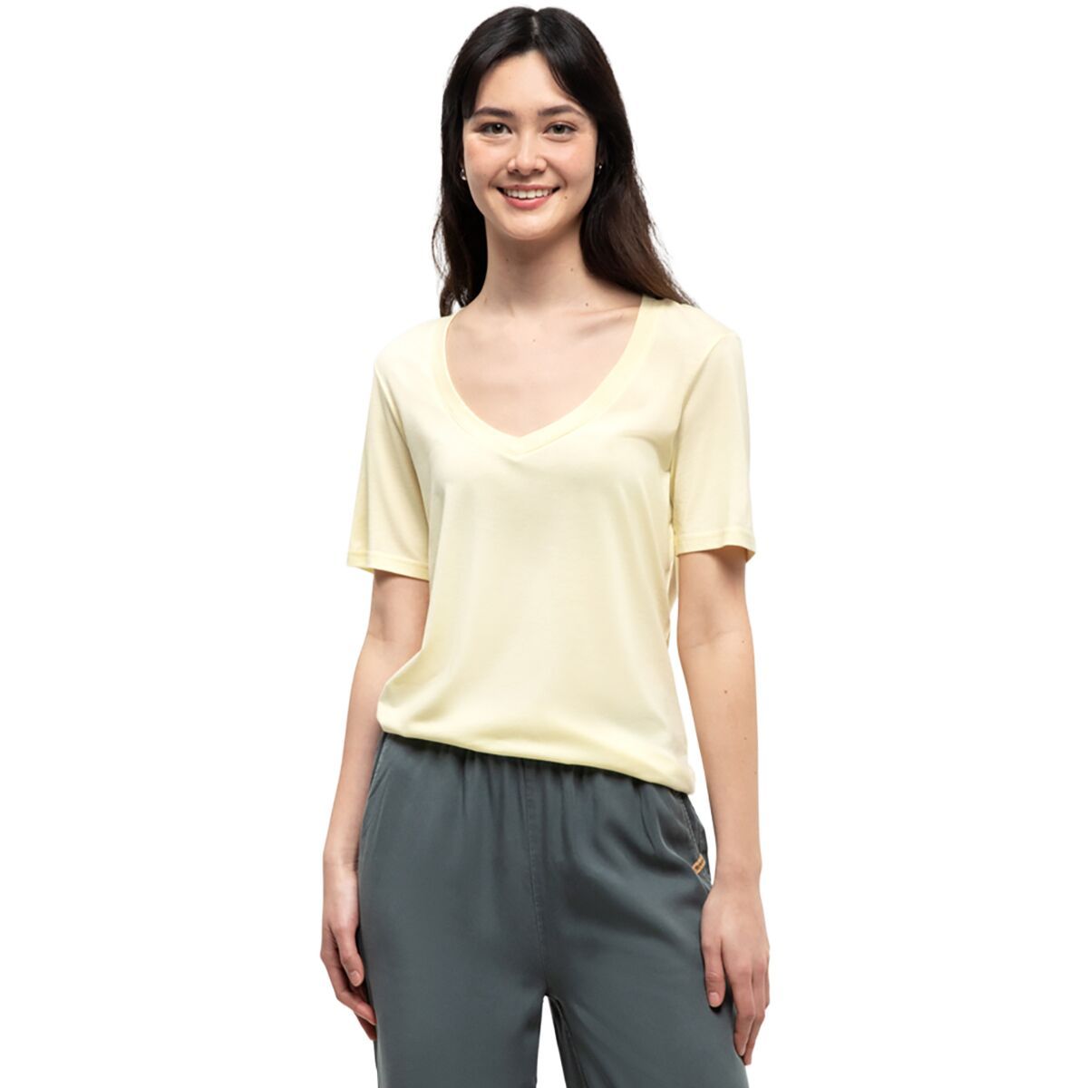 Image of Tentree TreeBlend V-Neck T-Shirt - Women's Sunray Heather, L