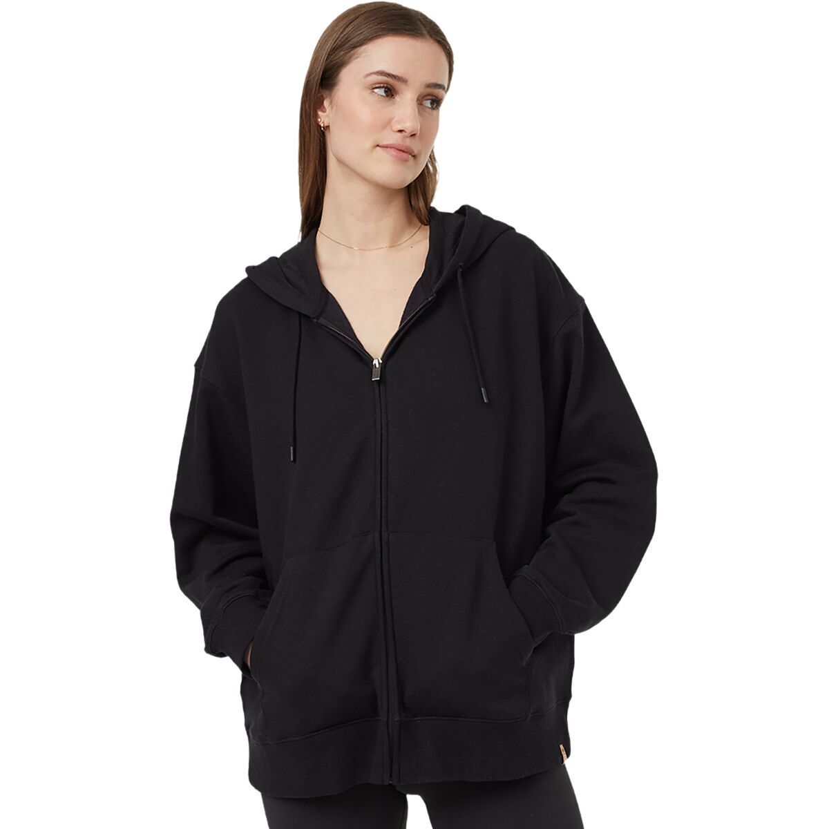 Image of Tentree TreeFleece Oversized Zip Hoodie - Women's Meteorite Black, M