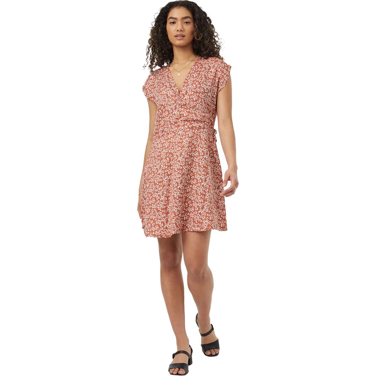 Tentree Woven Wrap Dress - Women's Baked Clay Floral, S