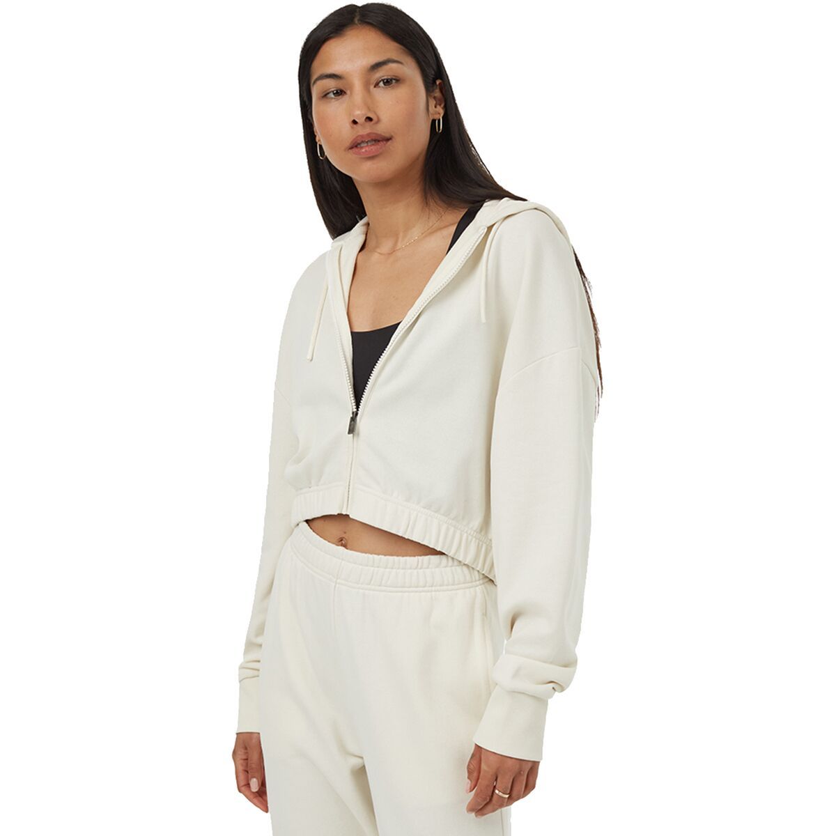 Tentree TreeTerry Oversized Cropped Zip Hoodie - Women's Undyed, XL