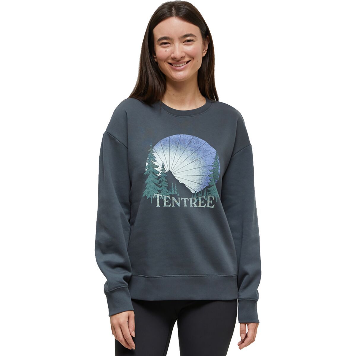 Image of Tentree Twilight Forest Crew Sweatshirt - Women's Forest River Green/Frosty Green, S