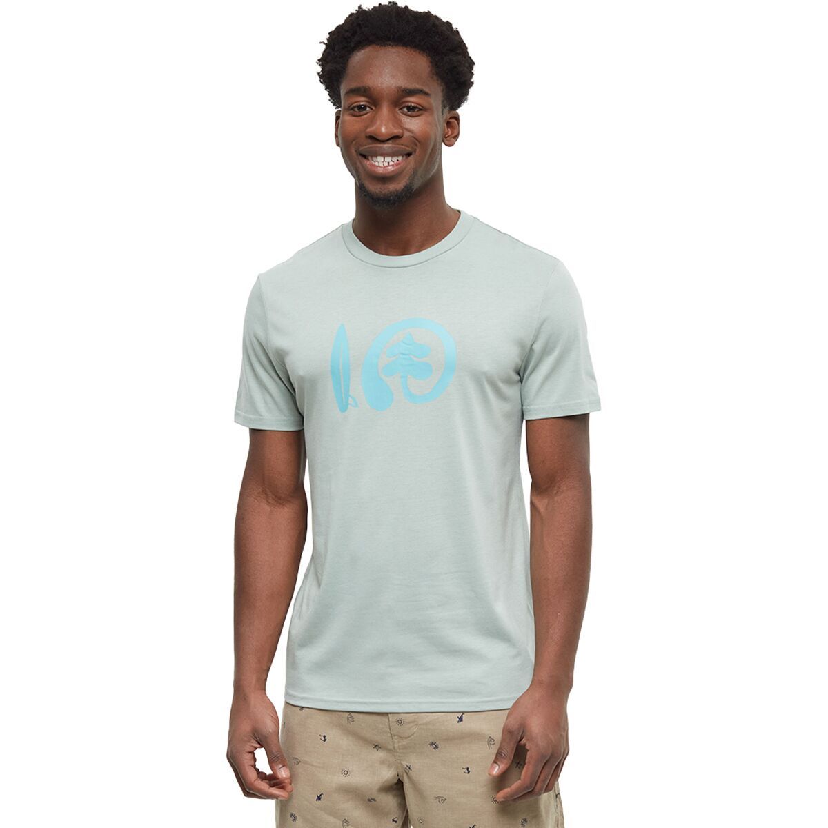 Image of Tentree Seaforestation Logo T-Shirt - Men's Oasis/Sea Blue, M