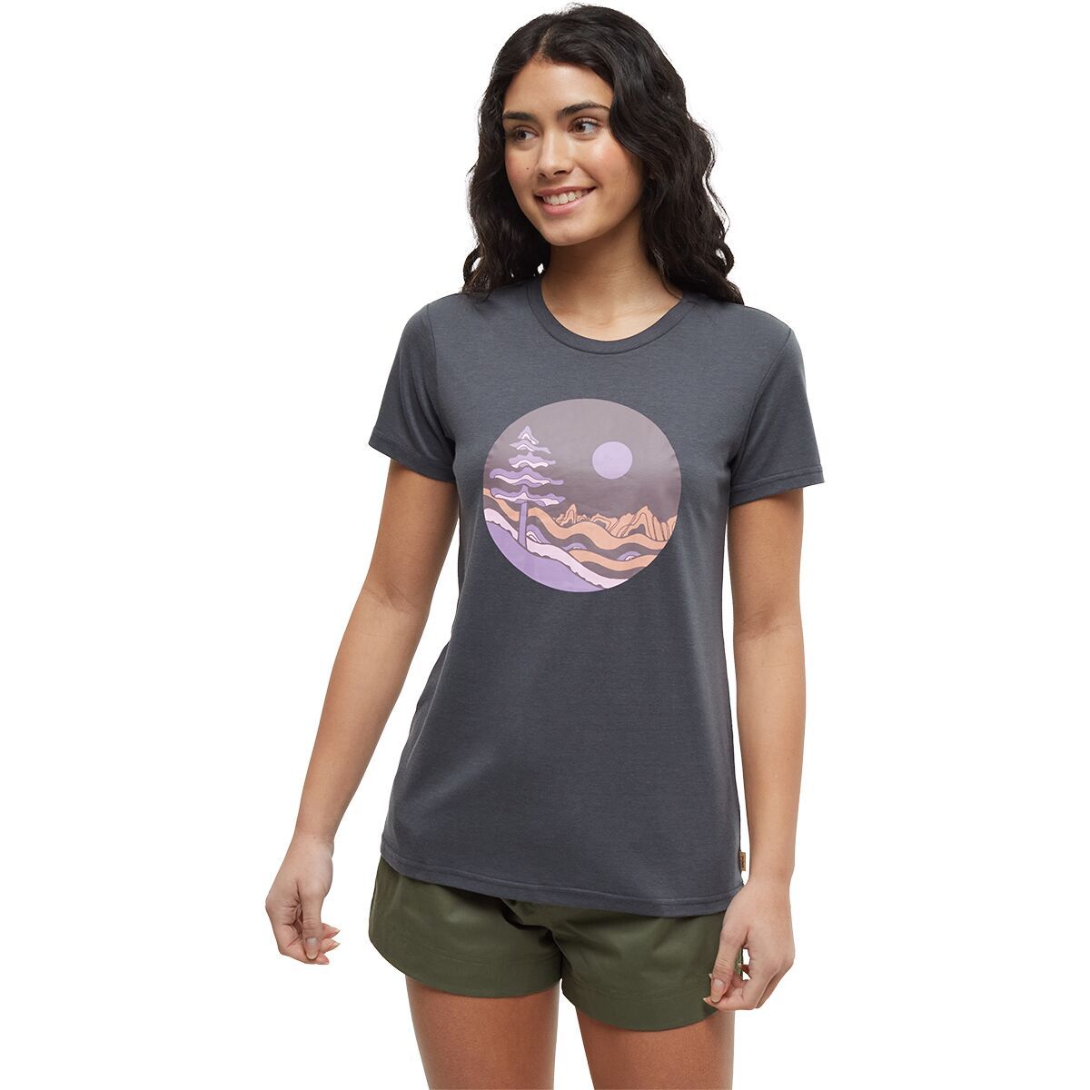 Image of Tentree Emerald Edge Portal T-Shirt - Women's Graphite/Rhapsody, M