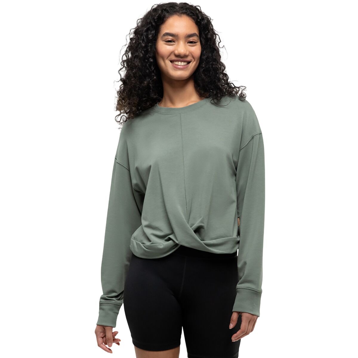 Image of Tentree Tatlow Fleece Sweatshirt - Women's Agave Green, XS