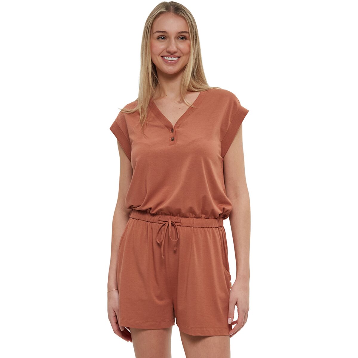 Image of Tentree Thetis Romper - Women's Clay Tile, S
