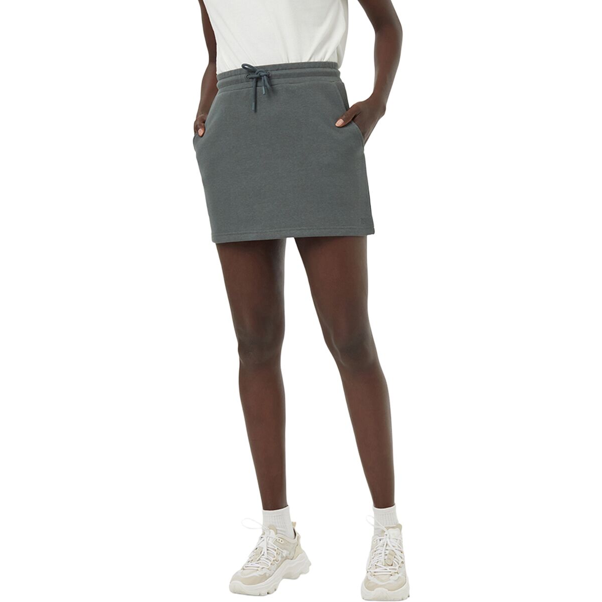 Image of Tentree TreeTerry Pull On Skirt - Women's Light Urban Green, S