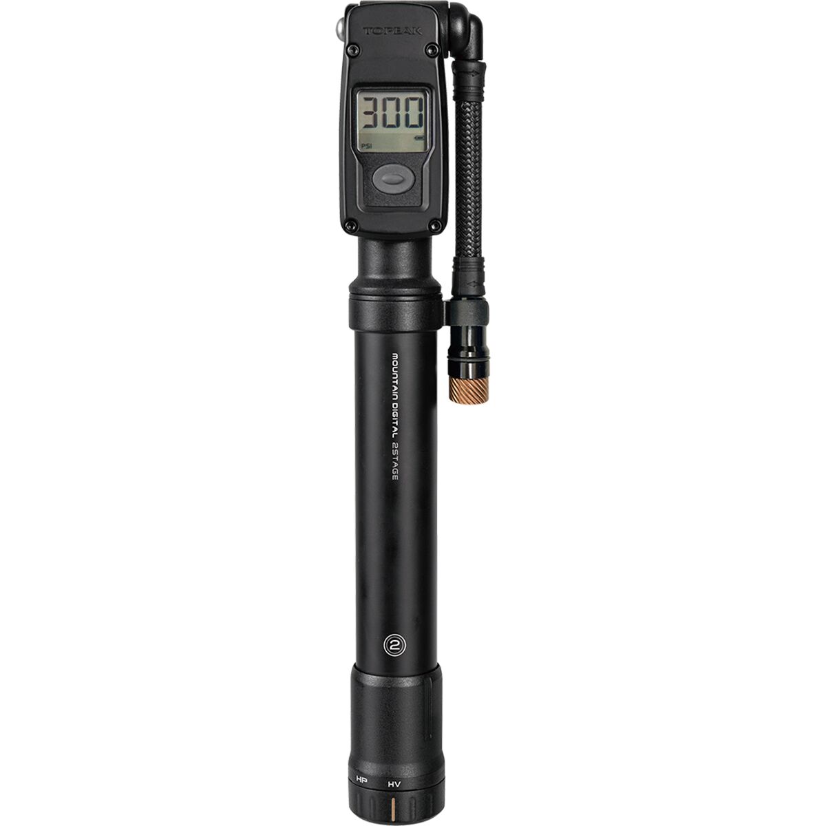 Topeak Topeak Mountain 2Stage Digital 2-IN-1 Tire + Shock Mini Pump Black, One Size