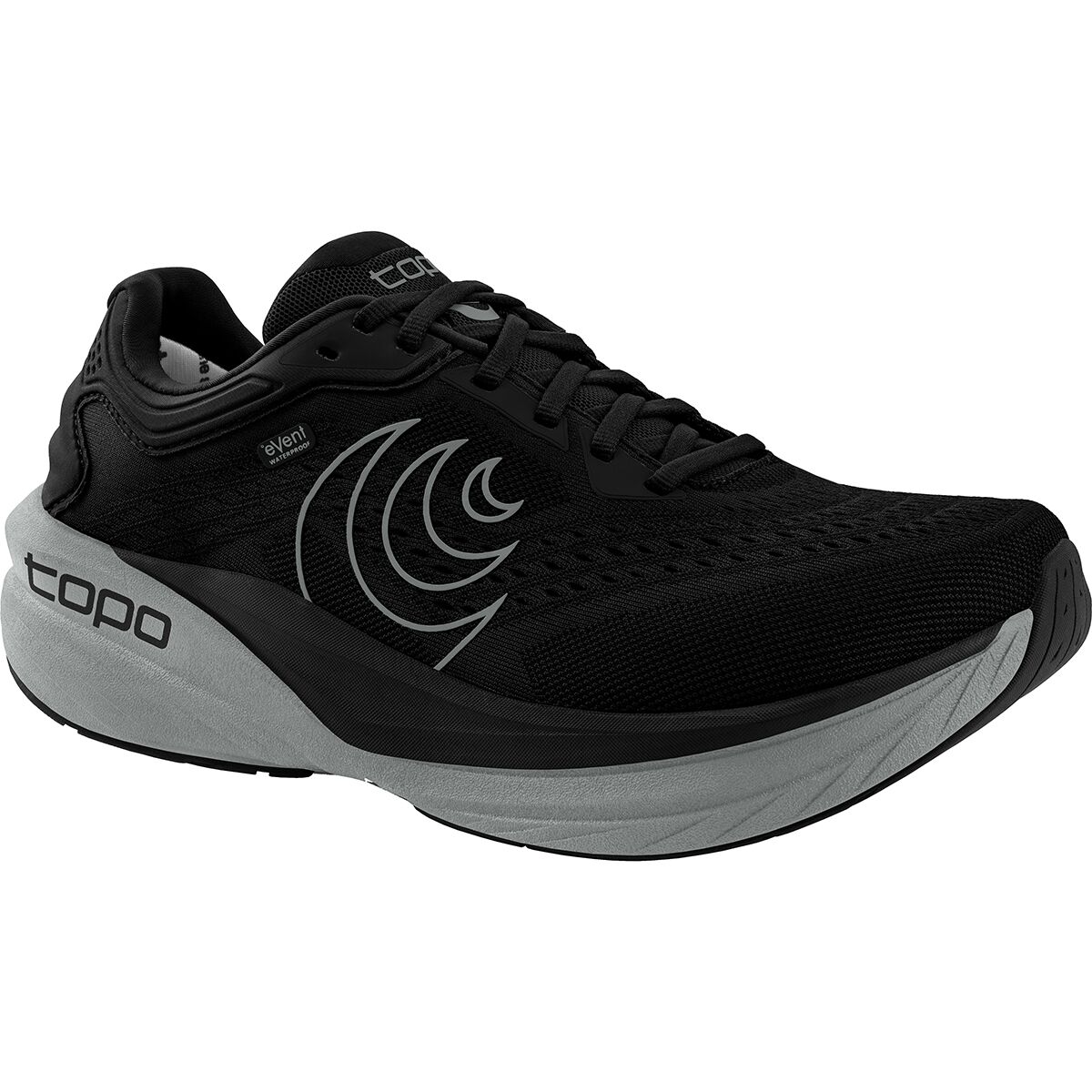 Image of Topo Athletic Phantom 4 WP Running Shoe - Men's Black/Charcoal, 11.0