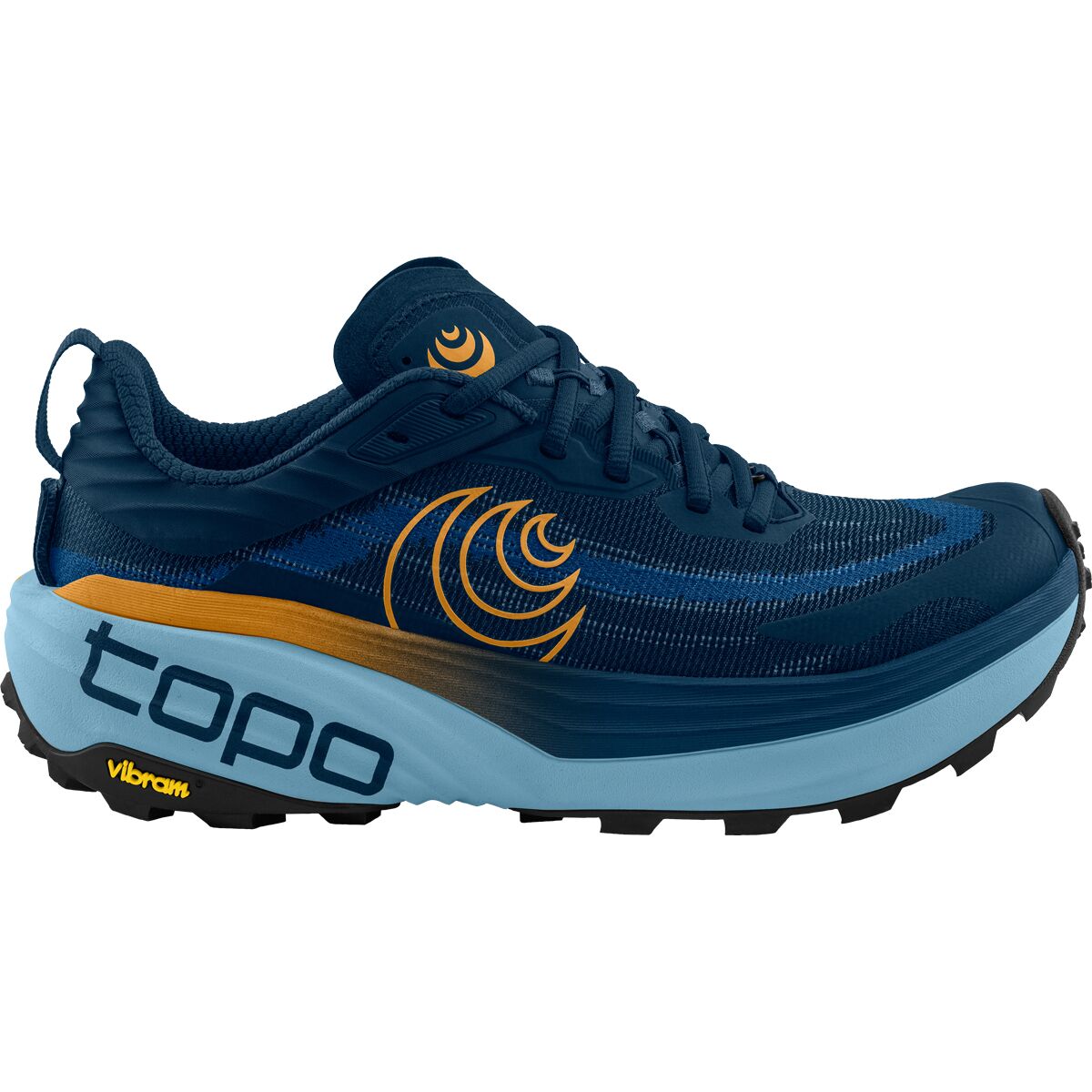 Image of Topo Athletic Vista Trail Running Shoe - Men's Navy/Orange, 9.0