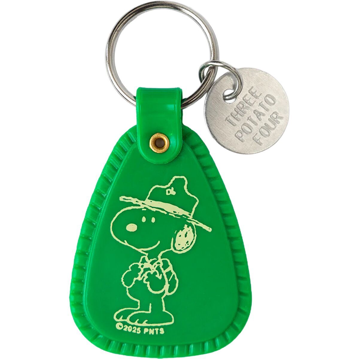 Image of Three Potato Four x Peanuts - Snoopy Beagle Saddle Keychain Green, One Size