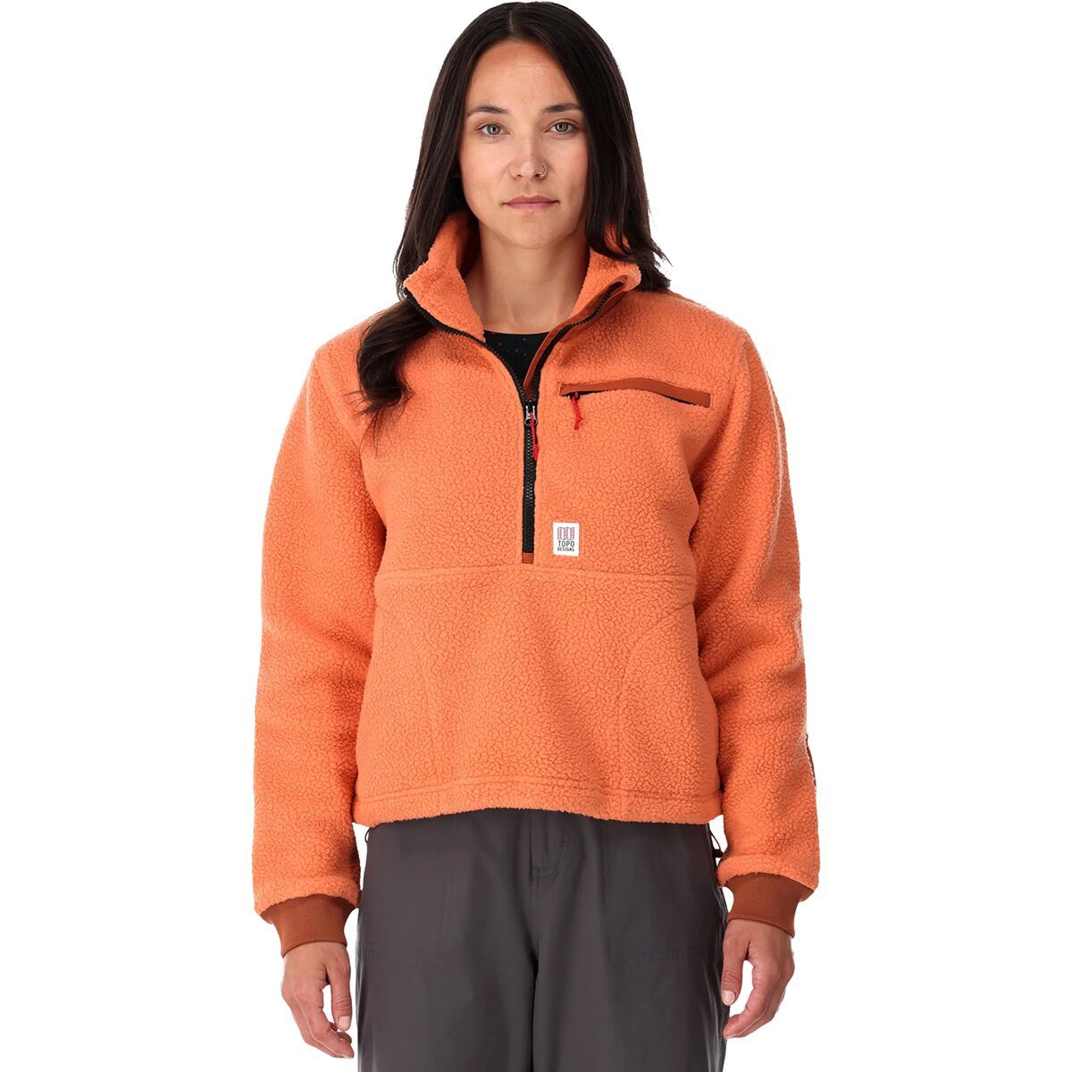 Topo Designs Mountain Fleece Pullover - Women's Rust/Brick, S