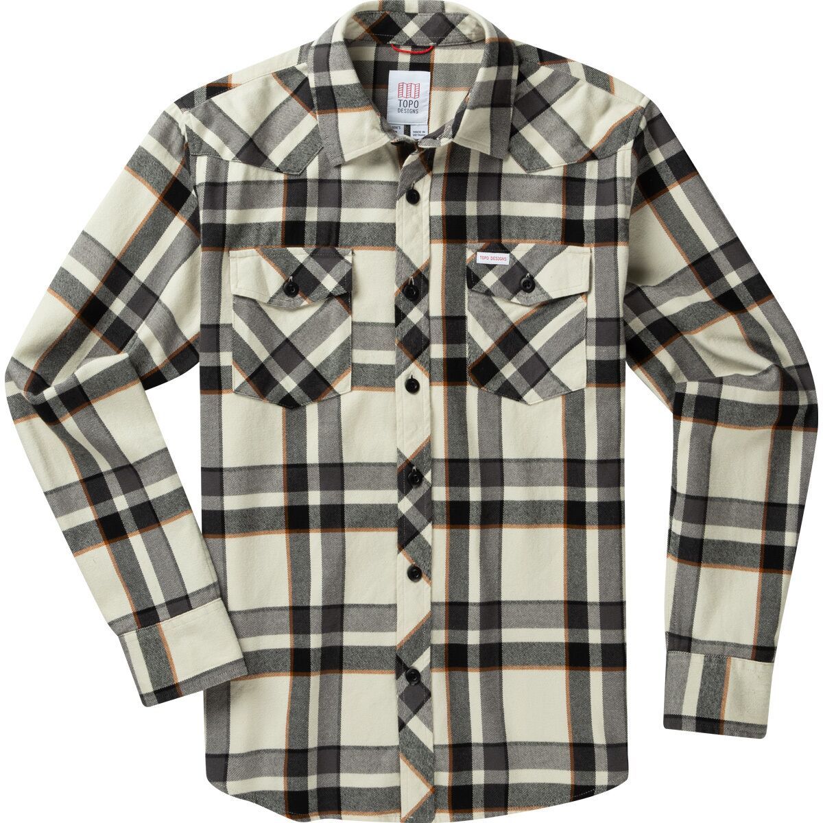 Image of Topo Designs Mountain Plaid Shirt - Men's Bone White Multi Plaid, S