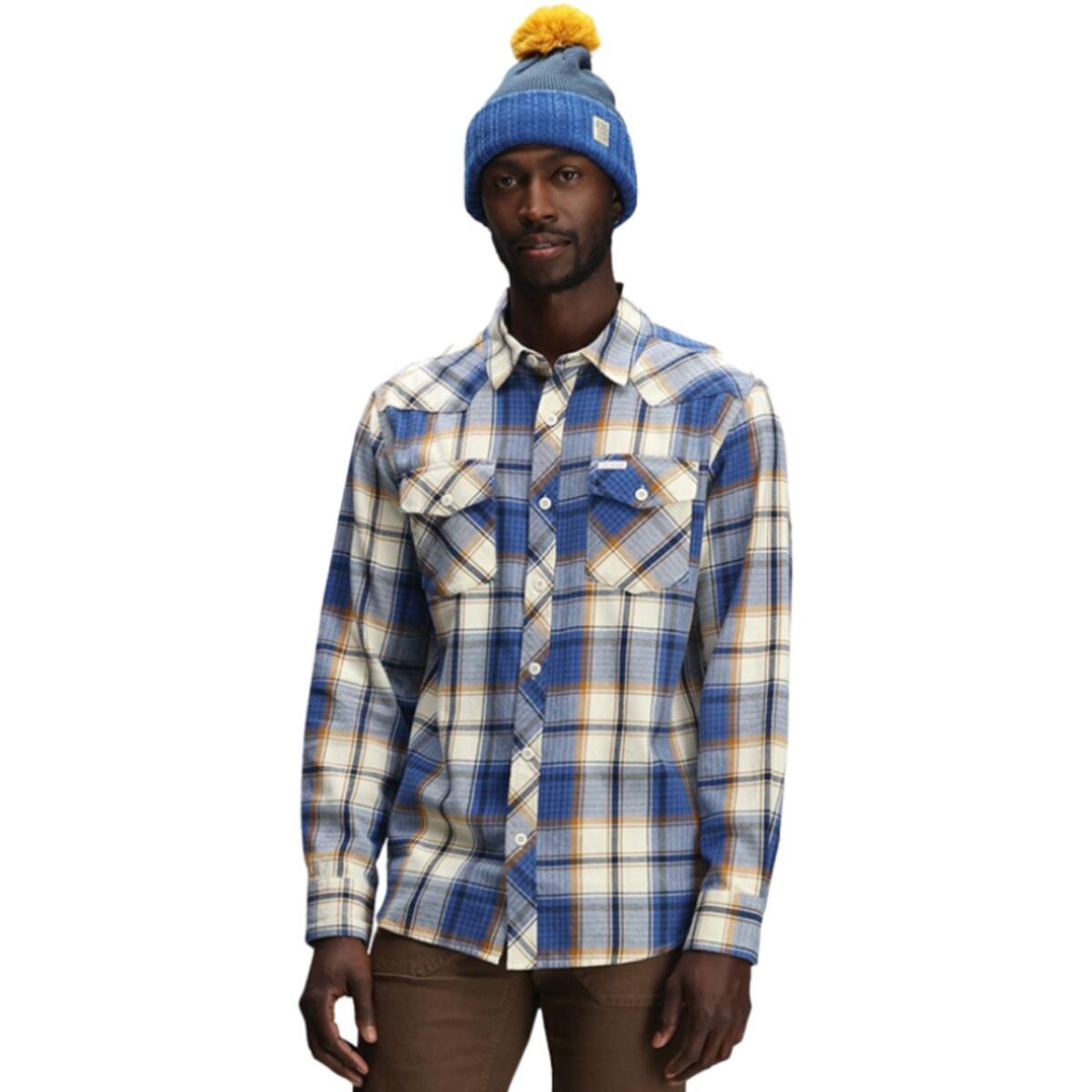 Image of Topo Designs Mountain Plaid Shirt - Men's Midnight/Cobalt Multi, S