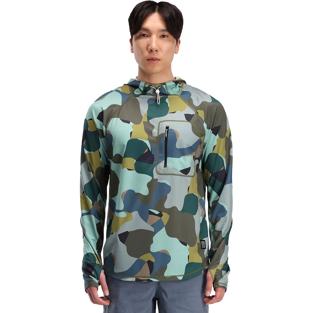 Topo Designs River Hoodie - Men's Green Camo, L