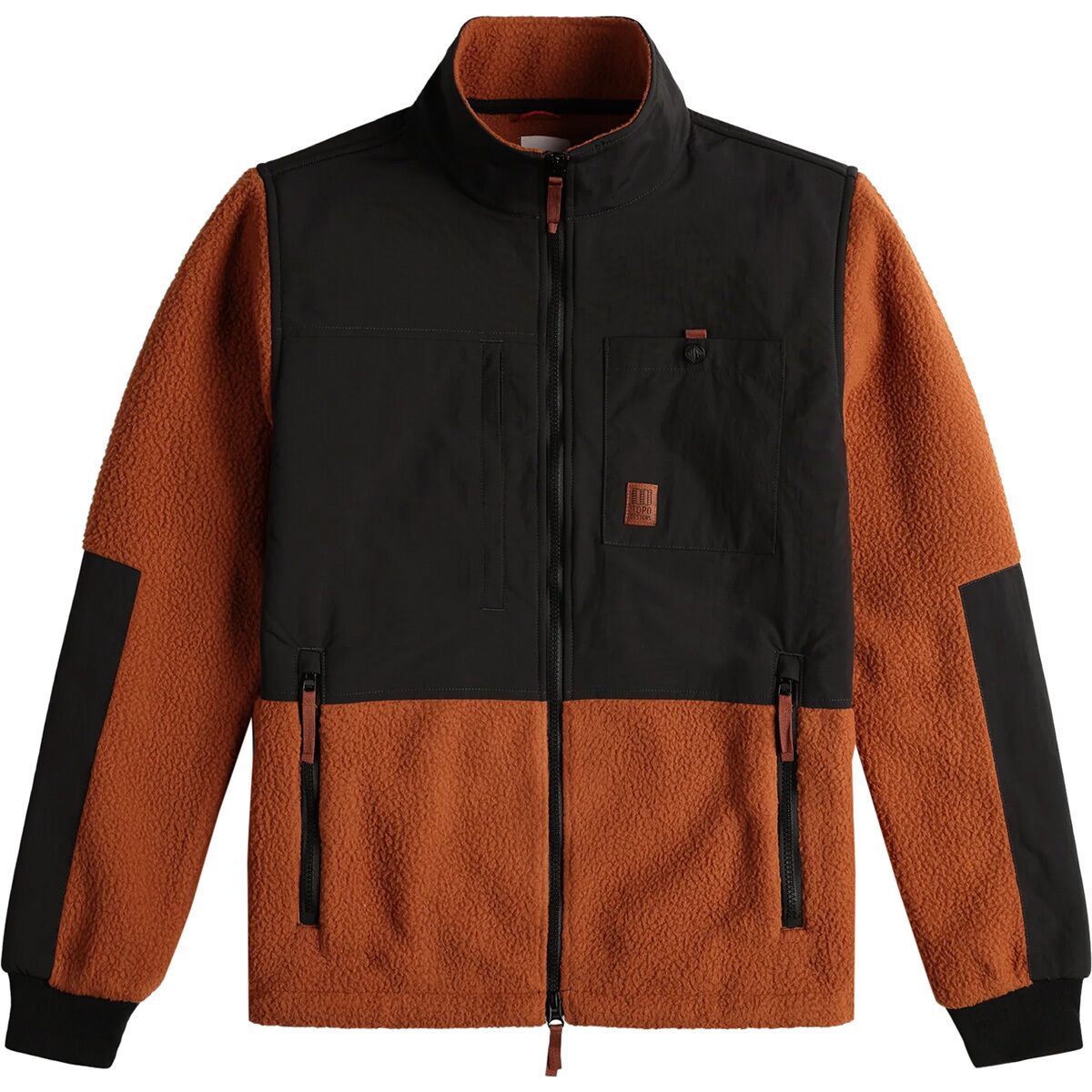 Topo Designs Subalpine Fleece - Men's Brick/Black, XXL