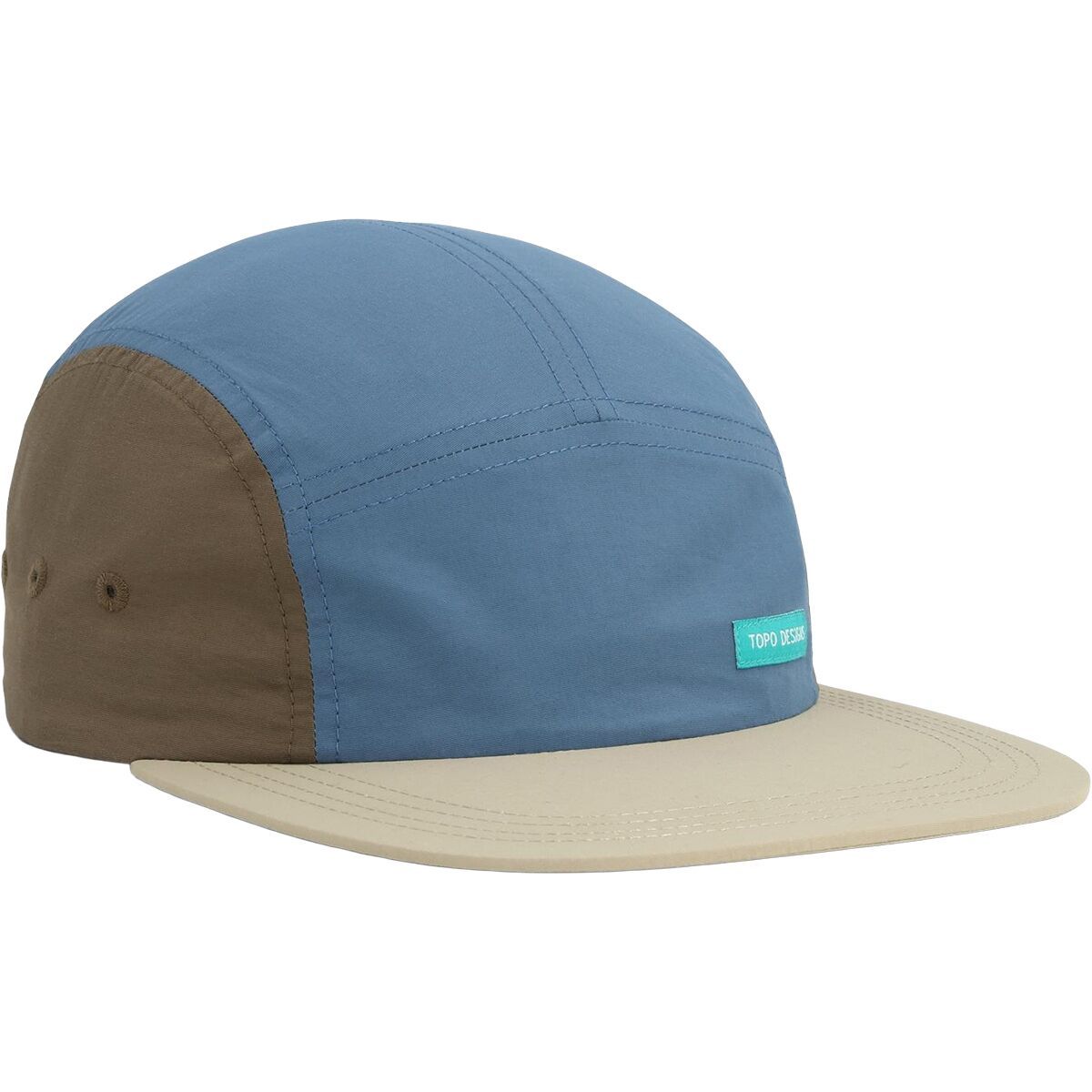 Image of Topo Designs Nylon Camp Hat Stone Blue Block, One Size