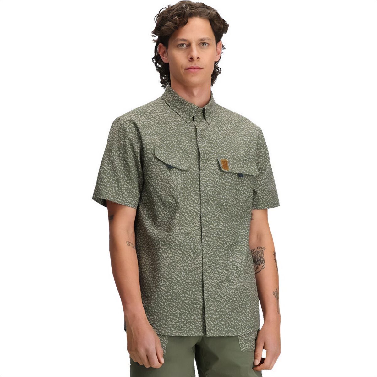 Image of Topo Designs Retro River Short-Sleeve Shirt - Men's Crackle Beetle, XL