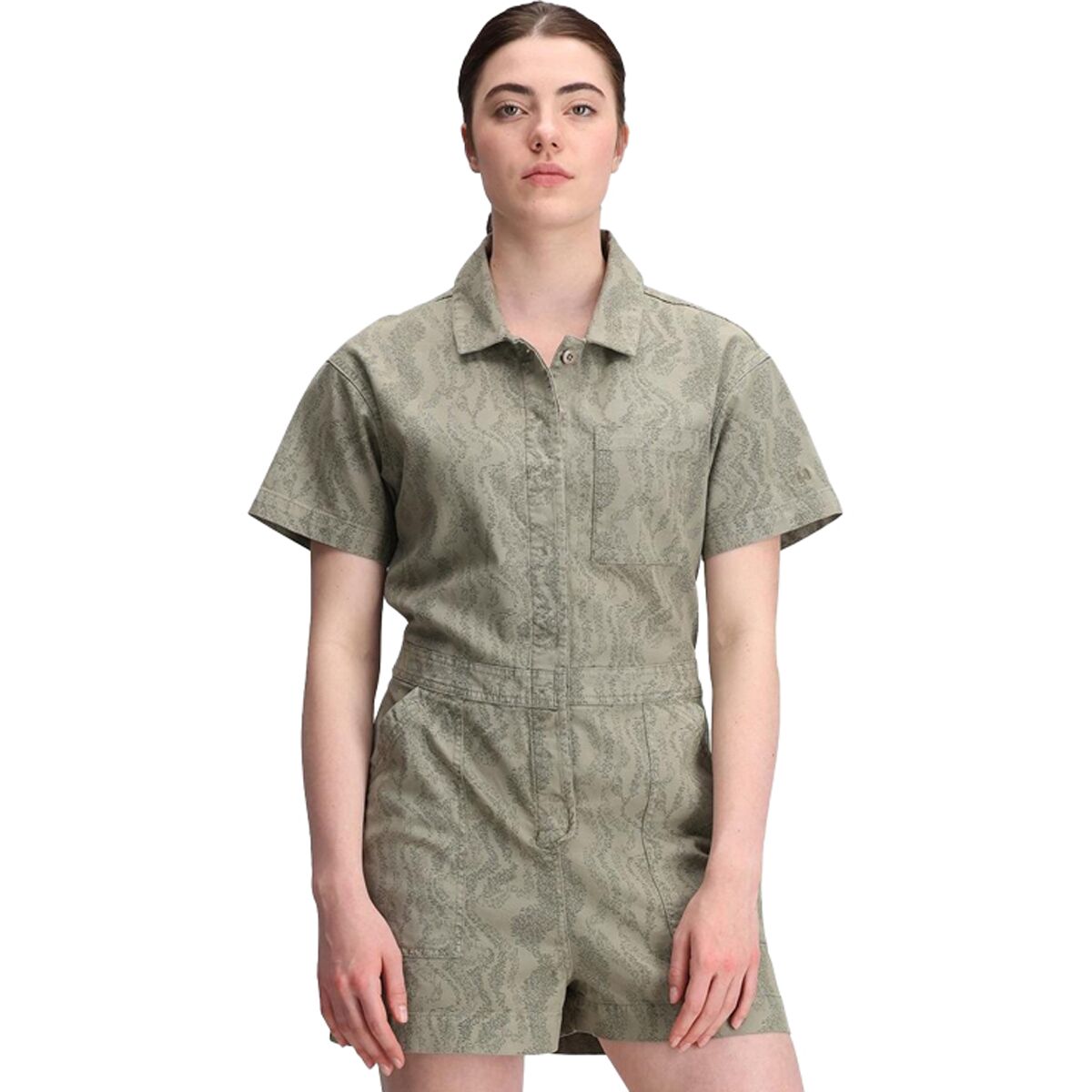 Image of Topo Designs Dirt Romper - Women's Dried Sage Riverbed, M