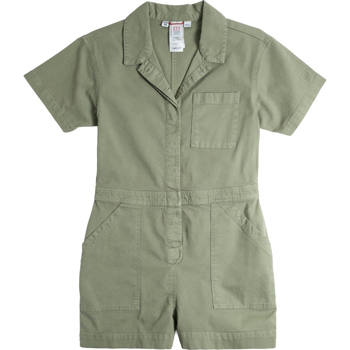 Image of Topo Designs Dirt Romper - Women's Oil Green, XS