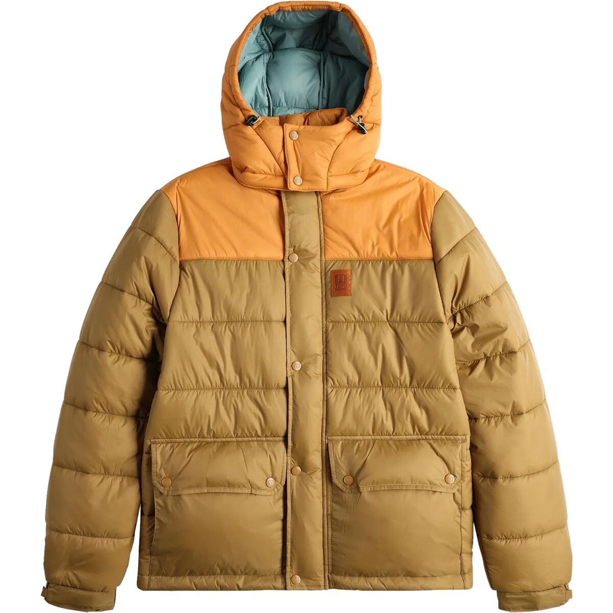 Image of Topo Designs Retro Ridge Puffer Jacket - Men's Dark Khaki/Spice, XL