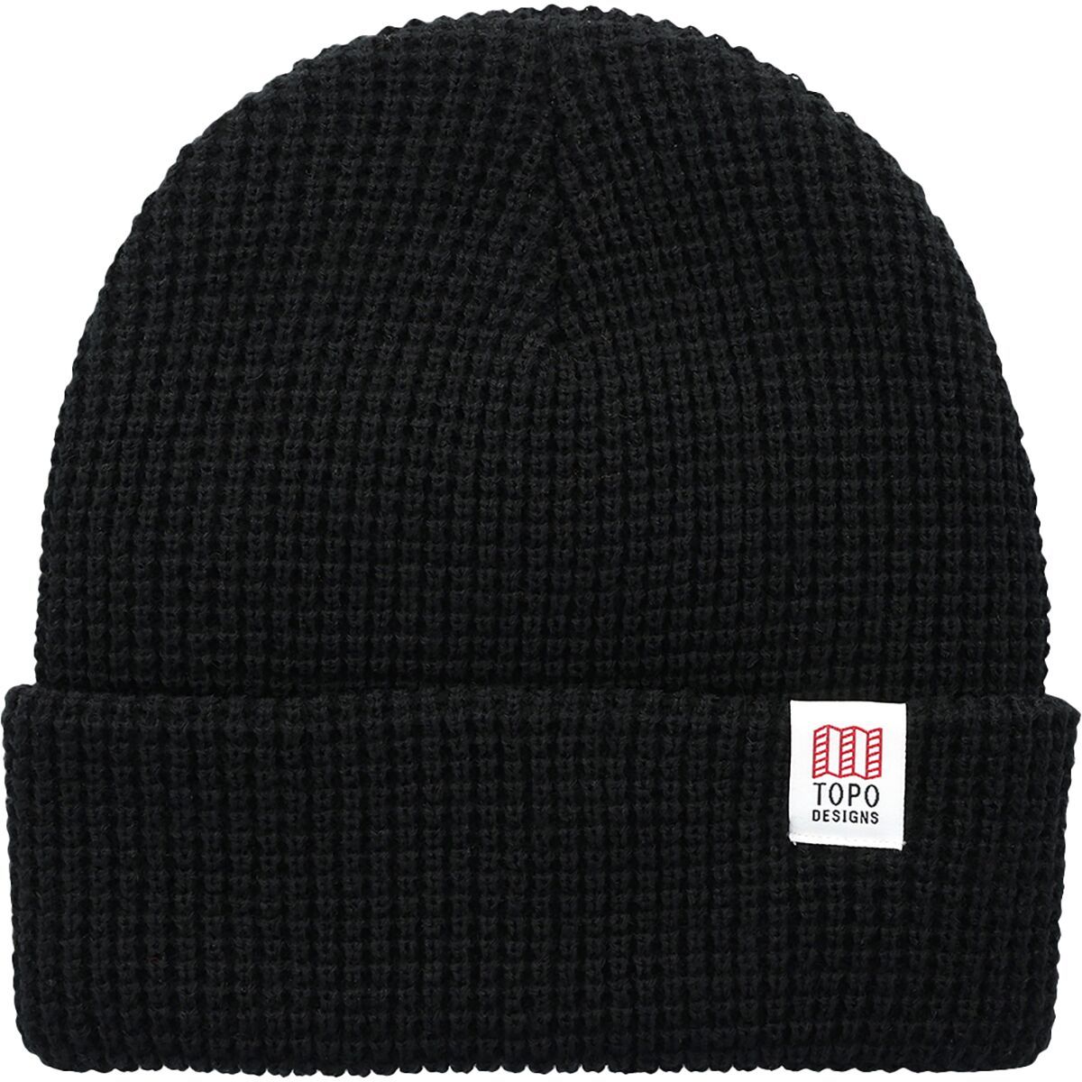 Topo Designs Waffle Knit Beanie Black, One Size