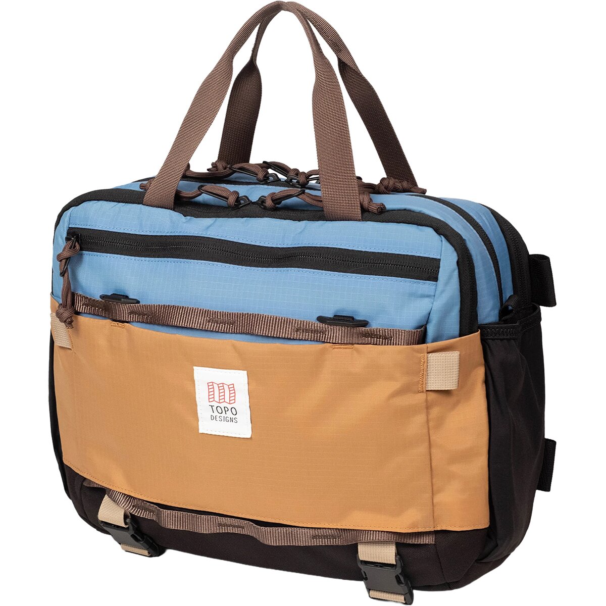 Image of Topo Designs Mountain Cross Pack River Blue/Brown Oak, One Size