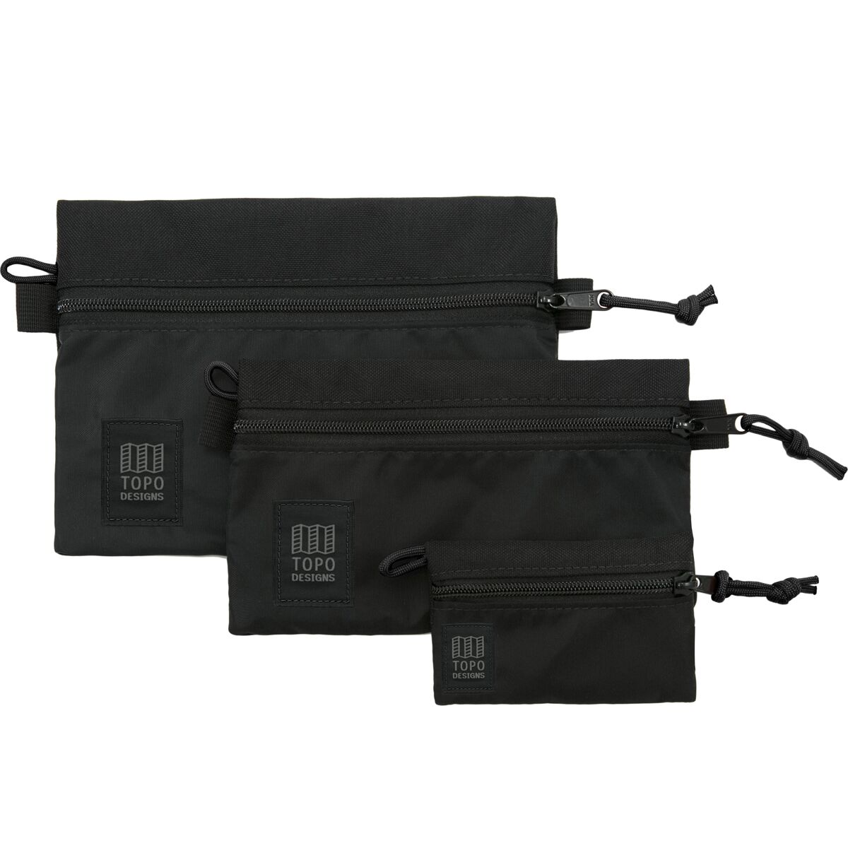Image of Topo Designs Accessory Bag - 3-pack Black/Black/Black, Micro/Small/Medium