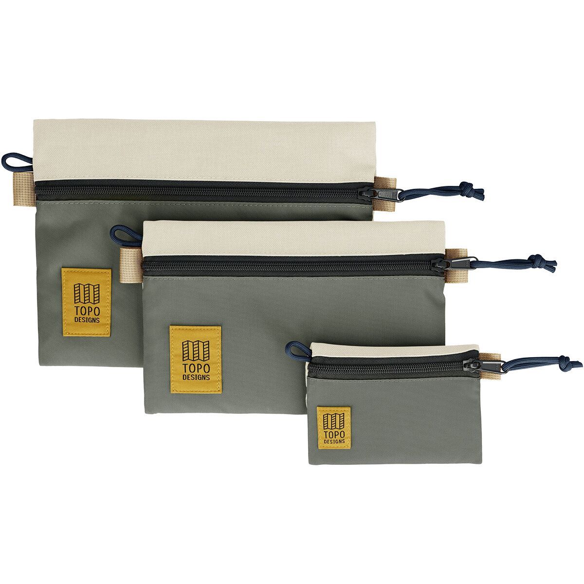 Image of Topo Designs Accessory Bag - 3-pack Bone White/Beetle, Micro/Small/Medium