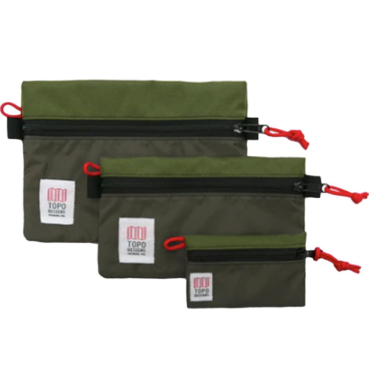 Topo Designs Accessory Bag - 3-pack Olive/Olive