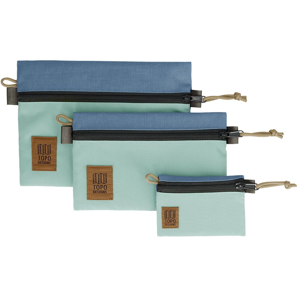 Image of Topo Designs Accessory Bag - 3-pack Stone Blue/Ash Green, Micro/Small/Medium