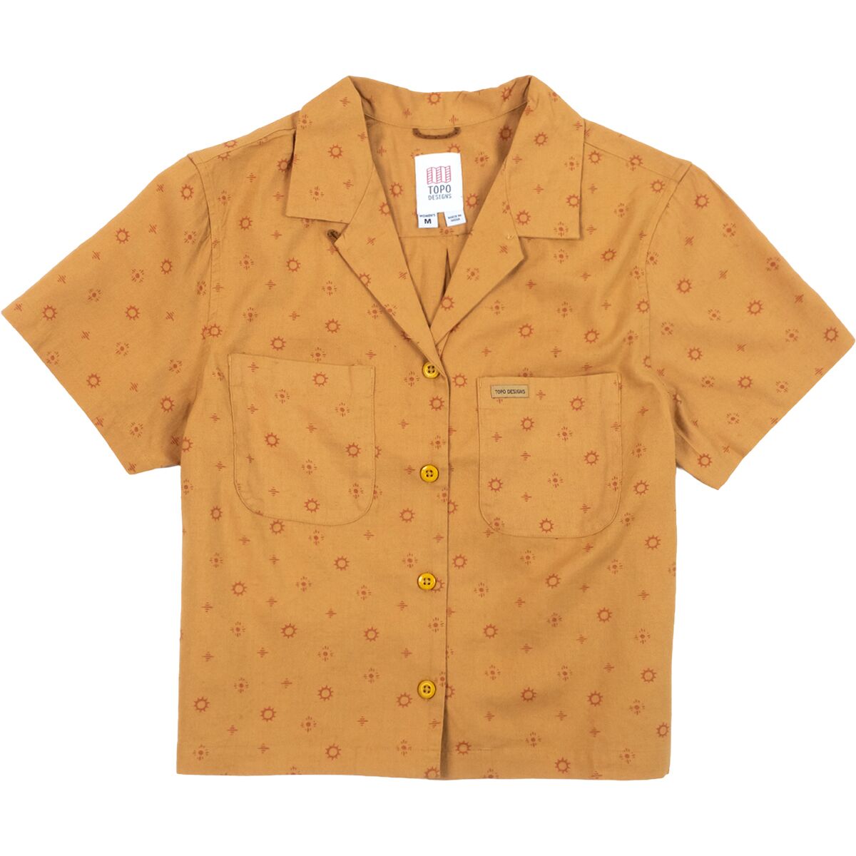 Image of Topo Designs Daytripper Shirt - Women's Tossed Motif Goldenrod, S