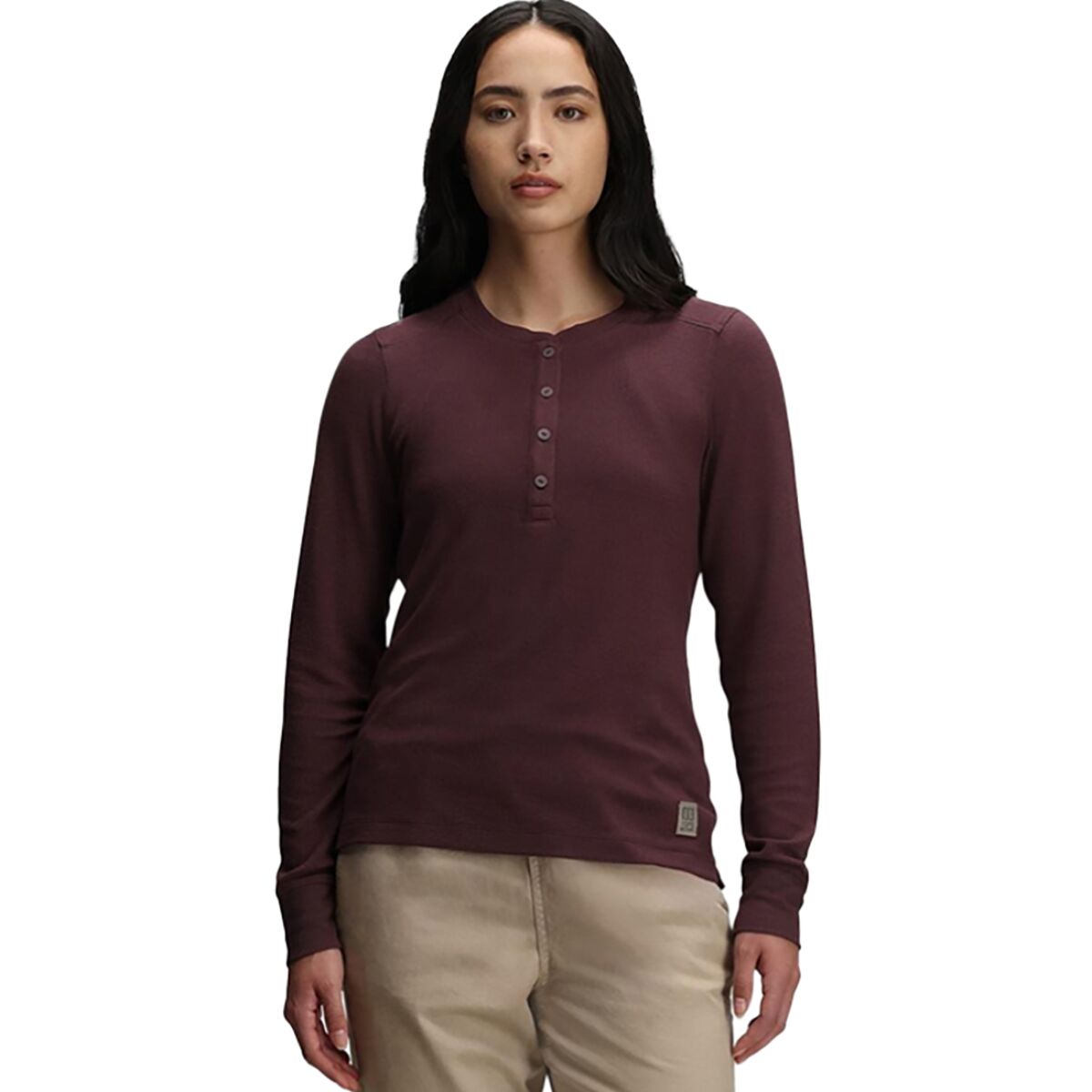 Image of Topo Designs Global Waffle Henley - Women's Huckleberry, S