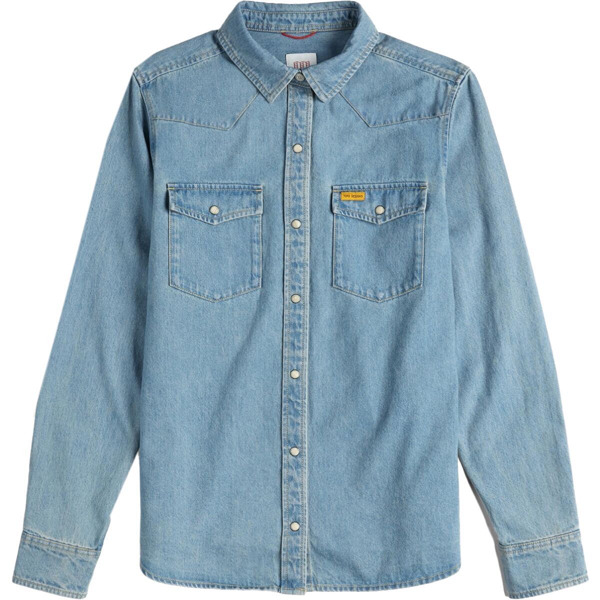 Image of Topo Designs Mountain Long-Sleeve Denim Shirt - Women's Light Denim, XS