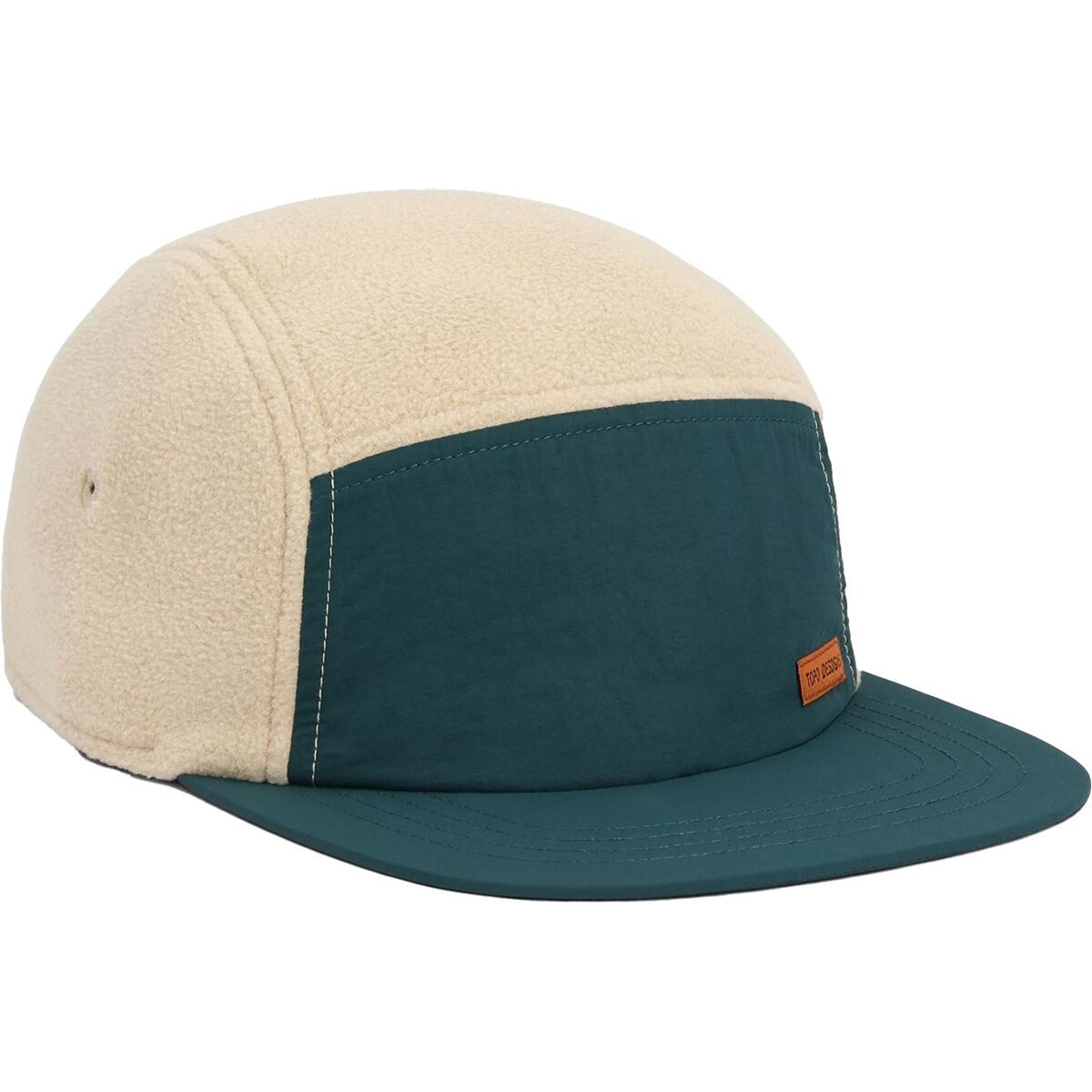Image of Topo Designs Full Dome Fleece Cap Oatmeal/Pond Blue, One Size